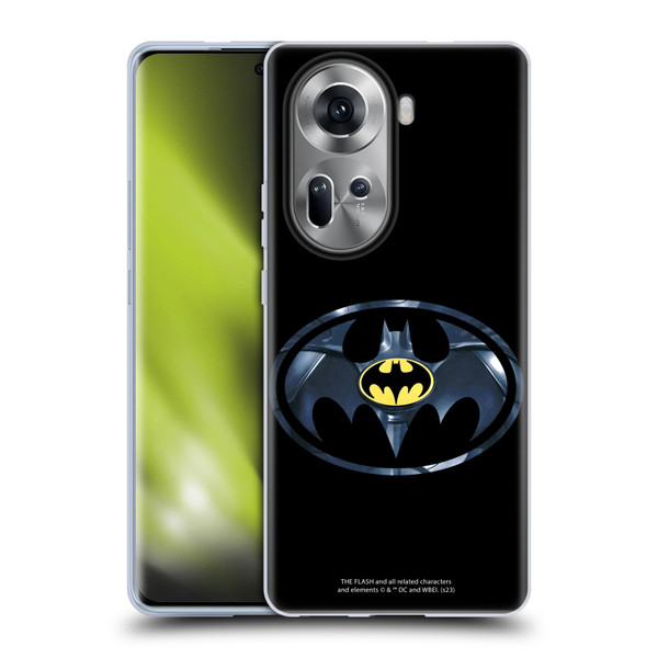 The Flash 2023 Graphics Black Batman Logo Soft Gel Case for OPPO Reno11