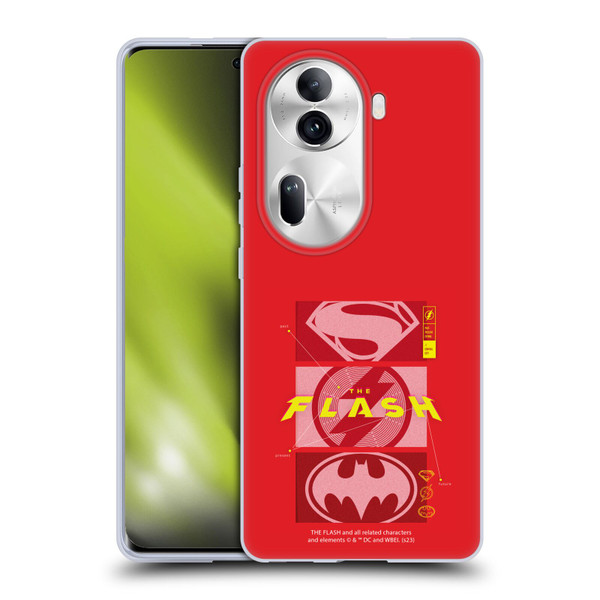 The Flash 2023 Graphics Superhero Logos Soft Gel Case for OPPO Reno11 Pro