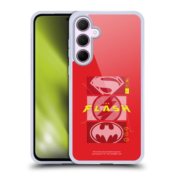 The Flash 2023 Graphics Superhero Logos Soft Gel Case for Samsung Galaxy A35 5G