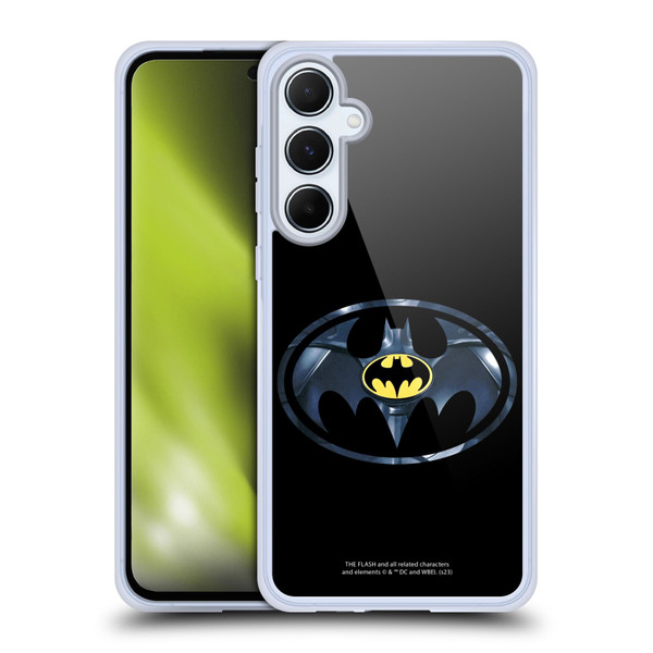 The Flash 2023 Graphics Black Batman Logo Soft Gel Case for Samsung Galaxy A55 5G