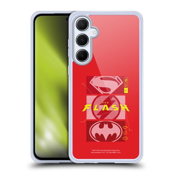 The Flash 2023 Graphics Superhero Logos Soft Gel Case for Samsung Galaxy A55 5G