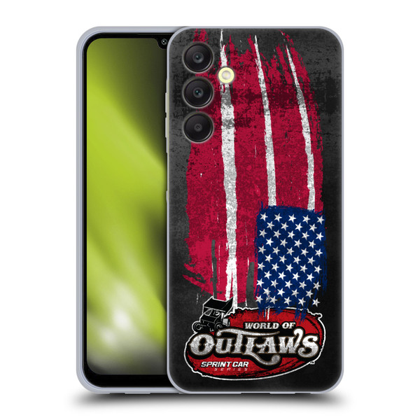 World of Outlaws Western Graphics US Flag Distressed Soft Gel Case for Samsung Galaxy A25 5G