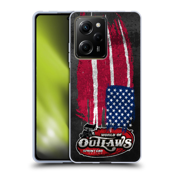 World of Outlaws Western Graphics US Flag Distressed Soft Gel Case for Xiaomi Redmi Note 12 Pro 5G
