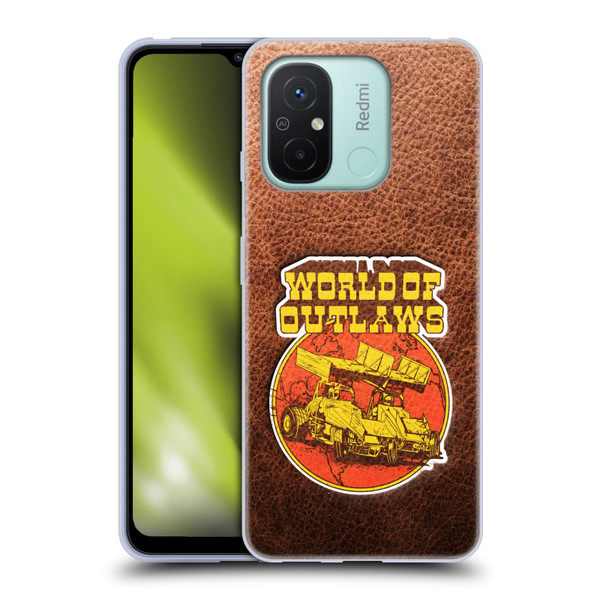 World of Outlaws Western Graphics Sprint Car Leather Print Soft Gel Case for Xiaomi Redmi 12C