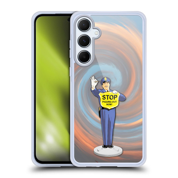 Larry Grossman Retro Collection Stop Pigging Out Soft Gel Case for Samsung Galaxy A55 5G