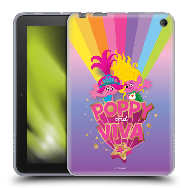 Trolls 3: Band Together Art Rainbow Soft Gel Case for Amazon Fire 7 2022