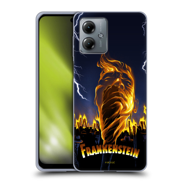 Universal Monsters Frankenstein Flame Soft Gel Case for Motorola Moto G14