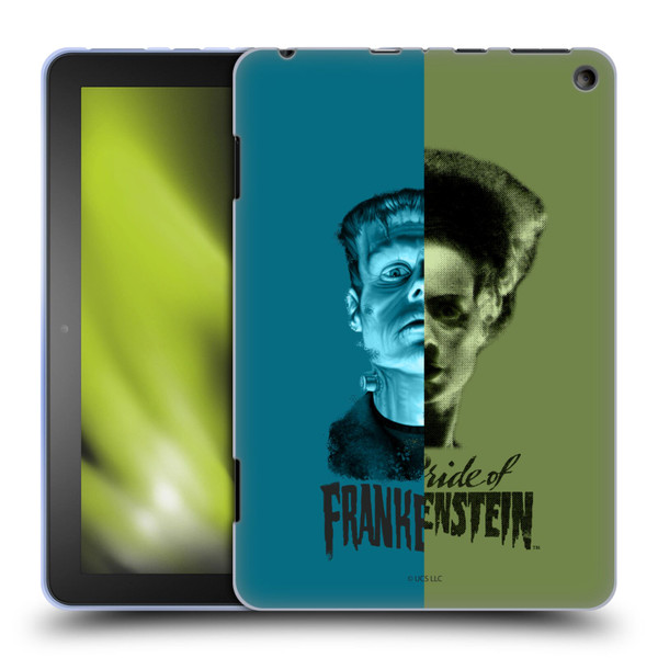 Universal Monsters Frankenstein Half Soft Gel Case for Amazon Fire HD 8/Fire HD 8 Plus 2020