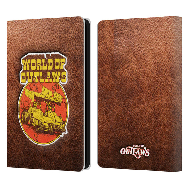 World of Outlaws Western Graphics Sprint Car Leather Print Leather Book Wallet Case Cover For Amazon Kindle Paperwhite 5 (2021)