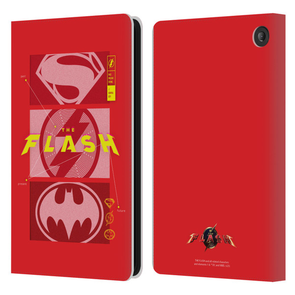 The Flash 2023 Graphics Superhero Logos Leather Book Wallet Case Cover For Amazon Fire 7 2022