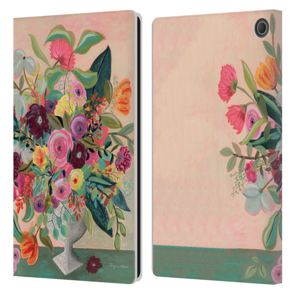 Suzanne Allard Floral Art Floral Centerpiece Leather Book Wallet Case Cover For Amazon Fire Max 11 2023