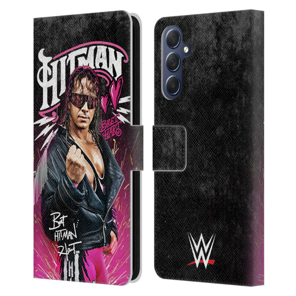 WWE Bret Hart Hitman Graphics Leather Book Wallet Case Cover For Samsung Galaxy M54 5G