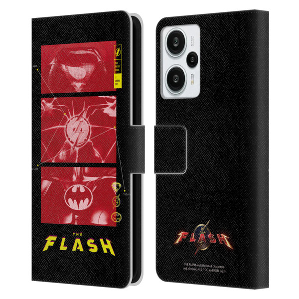 The Flash 2023 Graphics Suit Logos Leather Book Wallet Case Cover For Xiaomi Redmi Note 12T