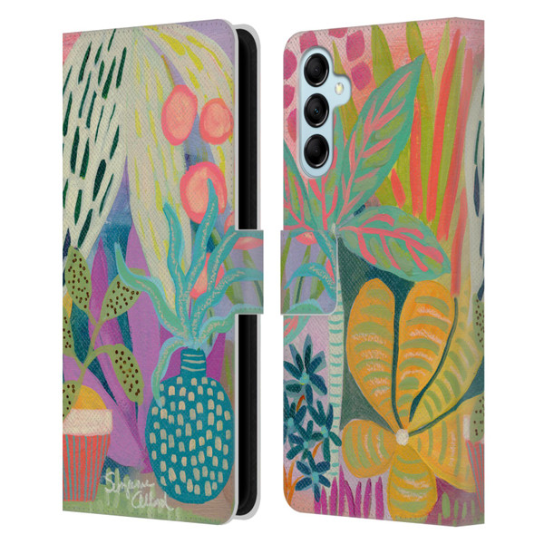 Suzanne Allard Floral Art Palm Heaven Leather Book Wallet Case Cover For Samsung Galaxy M14 5G