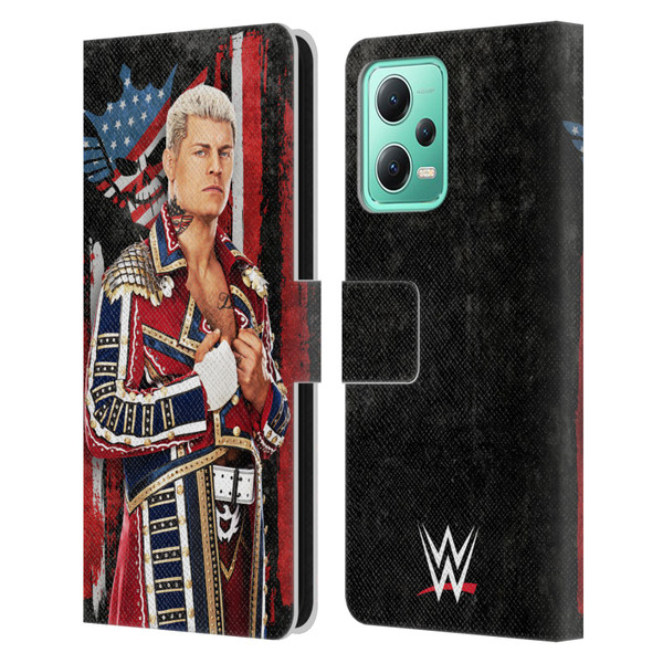 WWE Cody Rhodes Superstar Flag Leather Book Wallet Case Cover For Xiaomi Redmi Note 12 5G