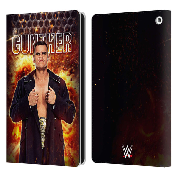 WWE Gunther Portrait Leather Book Wallet Case Cover For Amazon Fire HD 8/Fire HD 8 Plus 2020
