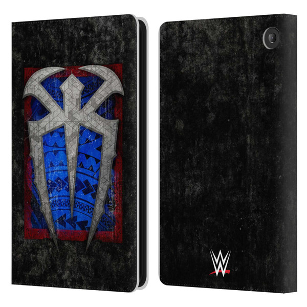 WWE Roman Reigns Distressed Logo Leather Book Wallet Case Cover For Amazon Fire 7 2022