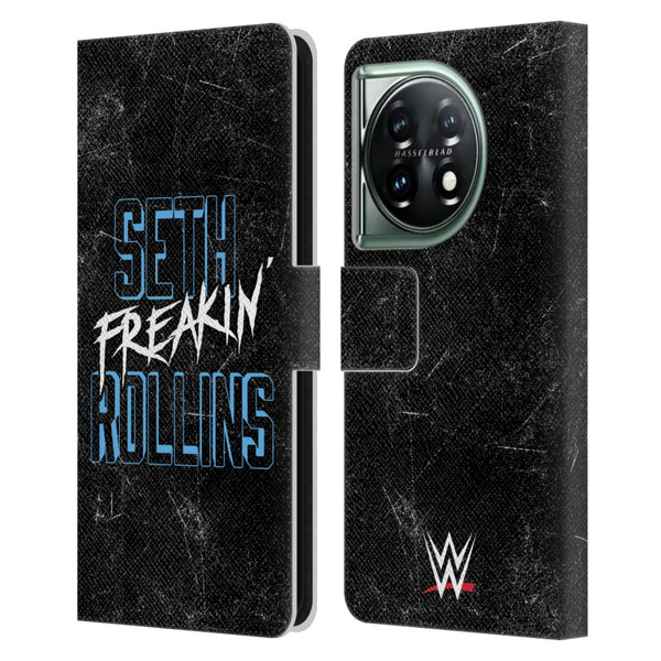 WWE Seth Rollins Logotype Leather Book Wallet Case Cover For OnePlus 11 5G