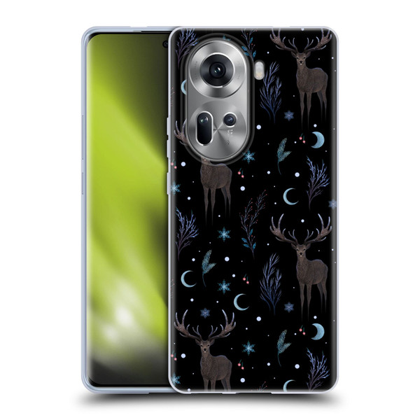 Episodic Drawing Art Winter Deer Pattern Soft Gel Case for OPPO Reno11