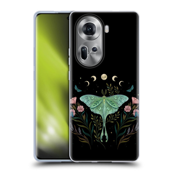 Episodic Drawing Illustration Animals Moth and Flowers Soft Gel Case for OPPO Reno11