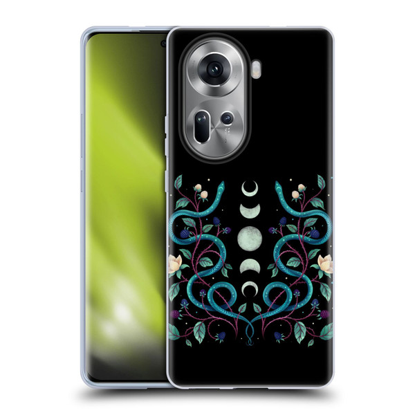 Episodic Drawing Illustration Animals Serpent Moon Soft Gel Case for OPPO Reno11