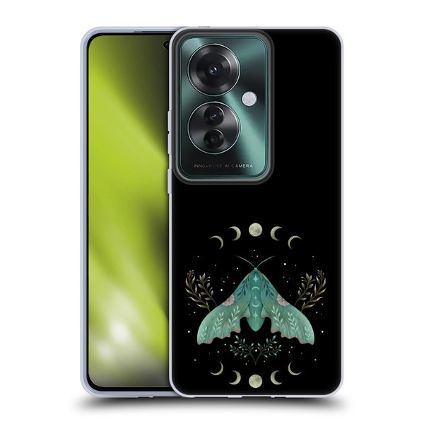Episodic Drawing Illustration Animals Moon & Moth Soft Gel Case for OPPO Reno11 F 5G / F25 Pro 5G