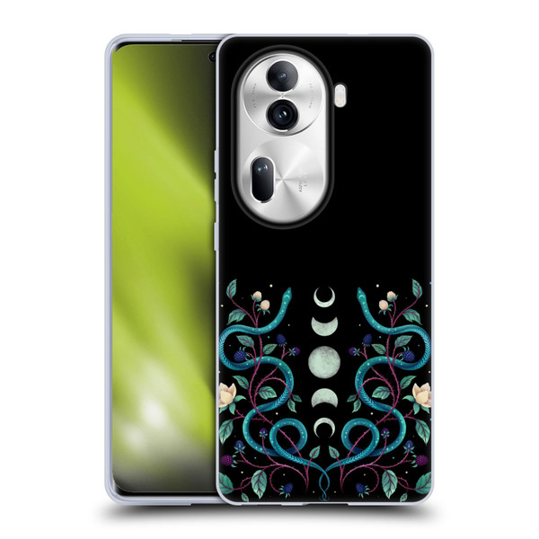 Episodic Drawing Illustration Animals Serpent Moon Soft Gel Case for OPPO Reno11 Pro