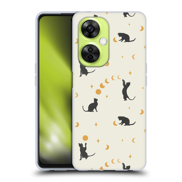 Episodic Drawing Pattern Cat And Moon Soft Gel Case for OnePlus Nord CE 3 Lite 5G