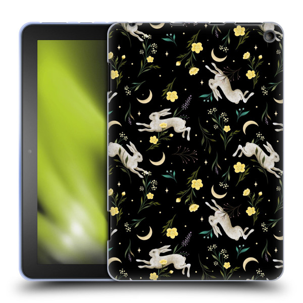 Episodic Drawing Pattern Bunny Night Soft Gel Case for Amazon Fire HD 8/Fire HD 8 Plus 2020