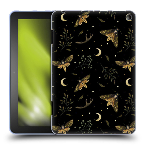 Episodic Drawing Pattern Death Head Moth Soft Gel Case for Amazon Fire HD 8/Fire HD 8 Plus 2020