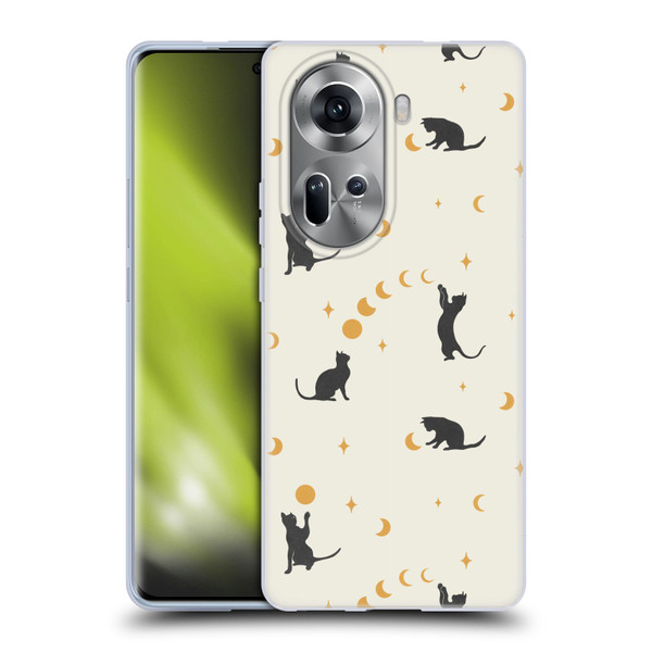 Episodic Drawing Pattern Cat And Moon Soft Gel Case for OPPO Reno11
