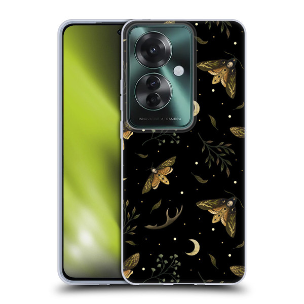 Episodic Drawing Pattern Death Head Moth Soft Gel Case for OPPO Reno11 F 5G / F25 Pro 5G