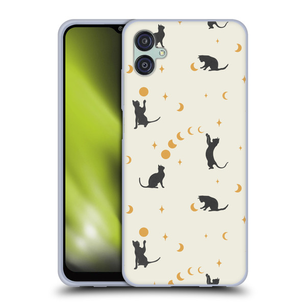 Episodic Drawing Pattern Cat And Moon Soft Gel Case for Samsung Galaxy M04 5G / A04e