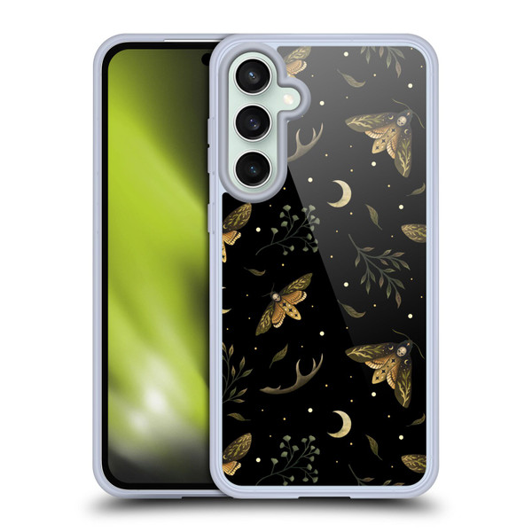 Episodic Drawing Pattern Death Head Moth Soft Gel Case for Samsung Galaxy S23 FE 5G