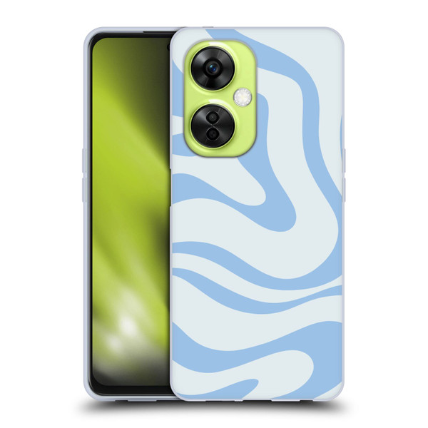 Kierkegaard Design Studio Art Blue Abstract Swirl Pattern Soft Gel Case for OnePlus Nord CE 3 Lite 5G