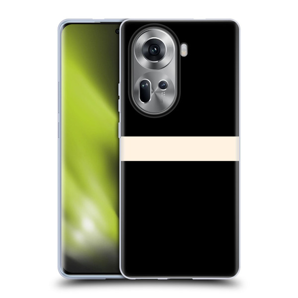 Kierkegaard Design Studio Art Stripe Minimalist Black Cream Soft Gel Case for OPPO Reno11