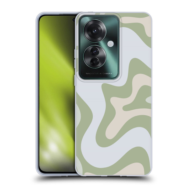 Kierkegaard Design Studio Art Retro Swirl Abstract Sage Soft Gel Case for OPPO Reno11 F 5G / F25 Pro 5G