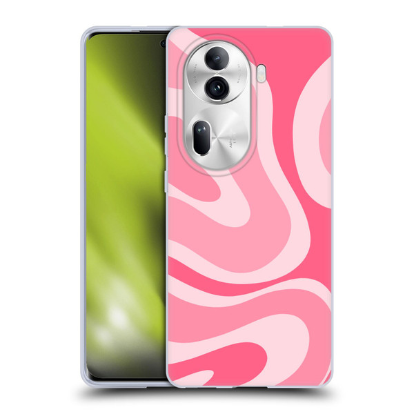 Kierkegaard Design Studio Art Modern Liquid Swirl Candy Pink Soft Gel Case for OPPO Reno11 Pro