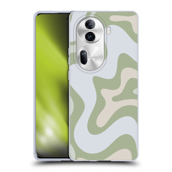 Kierkegaard Design Studio Art Retro Swirl Abstract Sage Soft Gel Case for OPPO Reno11 Pro