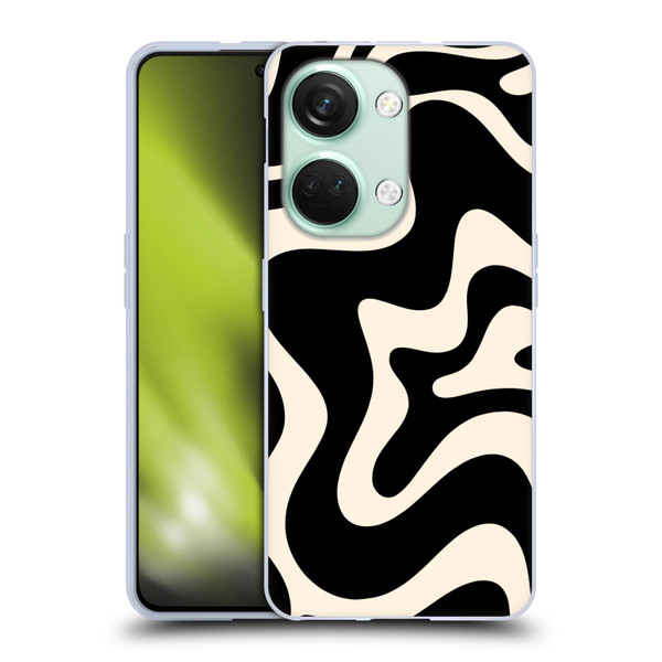 Kierkegaard Design Studio Retro Abstract Patterns Black Almond Cream Swirl Soft Gel Case for OnePlus Nord 3 5G