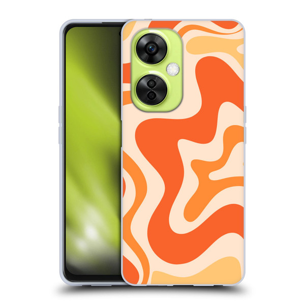 Kierkegaard Design Studio Retro Abstract Patterns Tangerine Orange Tone Soft Gel Case for OnePlus Nord CE 3 Lite 5G