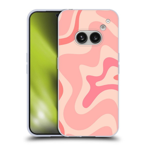 Kierkegaard Design Studio Retro Abstract Patterns Soft Pink Liquid Swirl Soft Gel Case for Nothing Phone (2a)