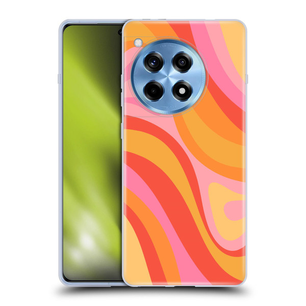 Kierkegaard Design Studio Retro Abstract Patterns Pink Orange Yellow Swirl Soft Gel Case for OnePlus 12R