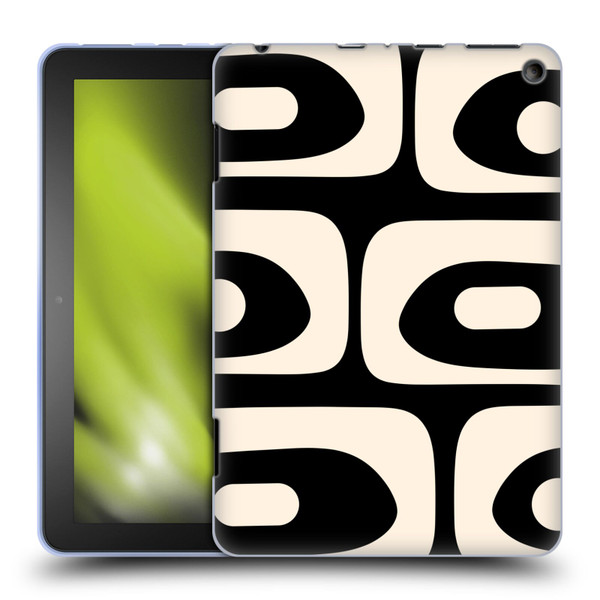 Kierkegaard Design Studio Retro Abstract Patterns Modern Piquet Black Cream Soft Gel Case for Amazon Fire HD 8/Fire HD 8 Plus 2020