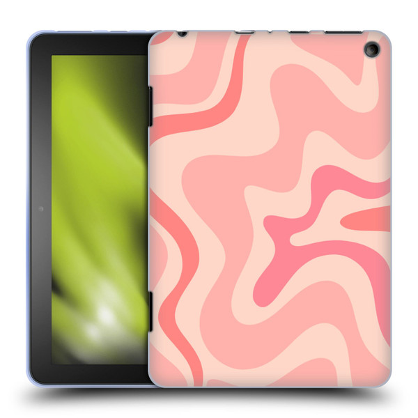 Kierkegaard Design Studio Retro Abstract Patterns Soft Pink Liquid Swirl Soft Gel Case for Amazon Fire HD 8/Fire HD 8 Plus 2020