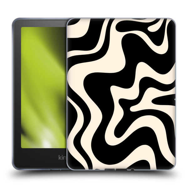 Kierkegaard Design Studio Retro Abstract Patterns Black Almond Cream Swirl Soft Gel Case for Amazon Kindle Paperwhite 5 (2021)