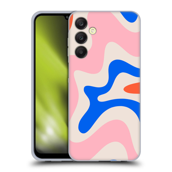 Kierkegaard Design Studio Retro Abstract Patterns Pink Blue Orange Swirl Soft Gel Case for Samsung Galaxy A25 5G