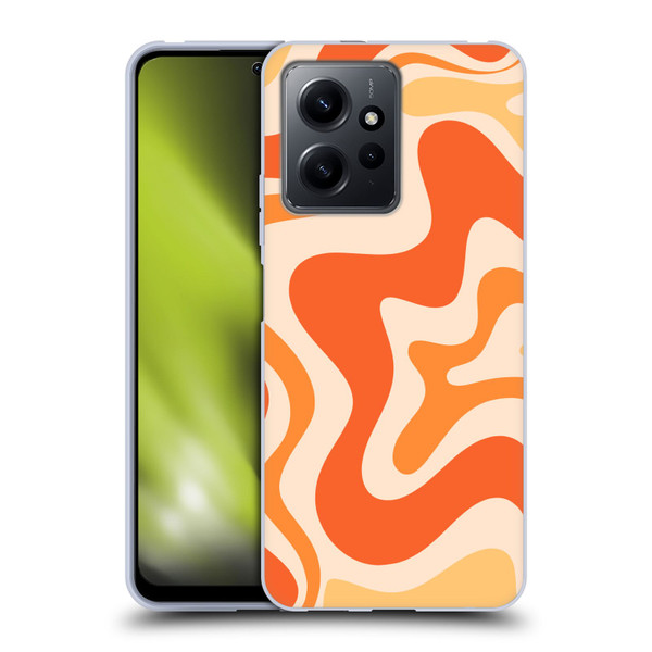 Kierkegaard Design Studio Retro Abstract Patterns Tangerine Orange Tone Soft Gel Case for Xiaomi Redmi Note 12 4G