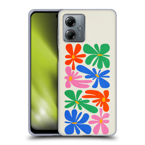 Ayeyokp Plant Pattern Flower Shapes Flowers Bloom Soft Gel Case for Motorola Moto G14