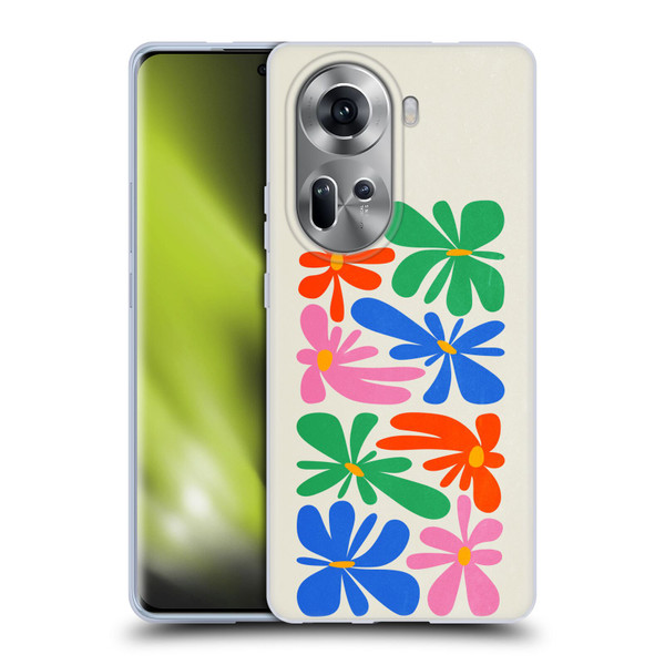 Ayeyokp Plant Pattern Flower Shapes Flowers Bloom Soft Gel Case for OPPO Reno11